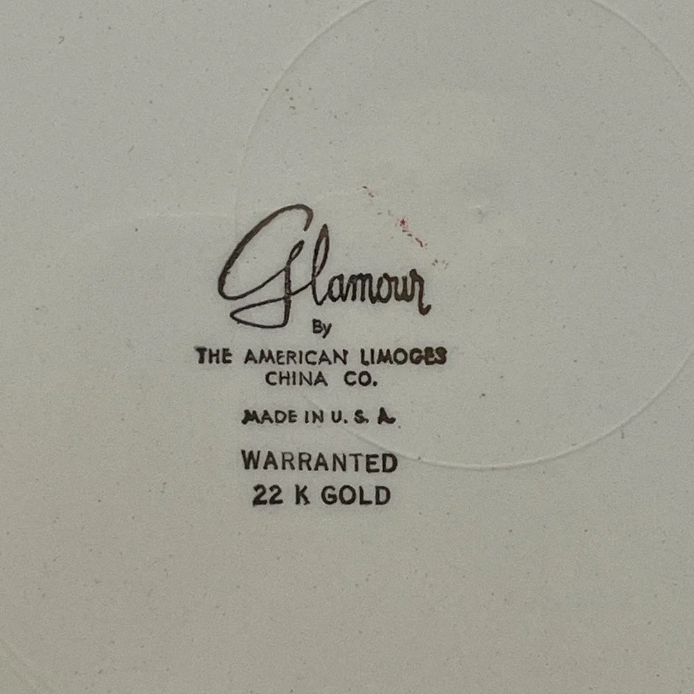 Glamour American Limoges Plate Daughters Of America Holy Bible 22K Gold Trim USA